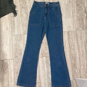 Knox Rose Blue Flare Women's Jeans